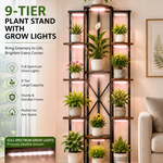 JUSTOGO Plant Stand Indoor with Grow Lights
